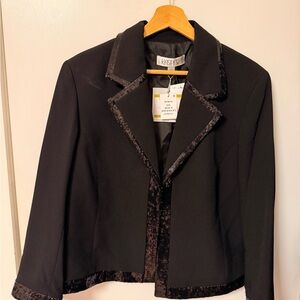 Kasper Black Blazer with Sequin Accents NEW WITH TAGS